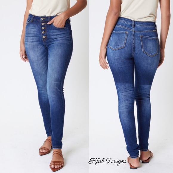 ❤️LAST KANCAN High Rise Button Fly Curvy Fit Jeans - Picture 2 of 8